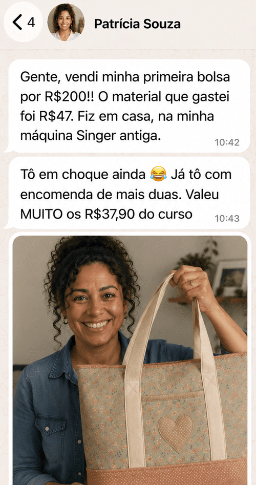 Depoimento: vendeu a primeira bolsa